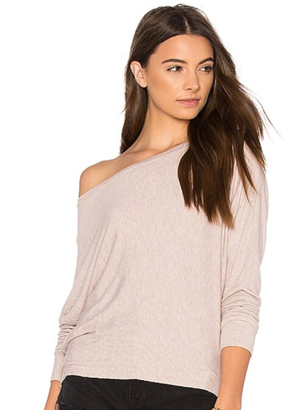 JOAH BROWN Vital Rib Heather Oatmeal Ribbed Jersey Long Sleeve Tee, One Size